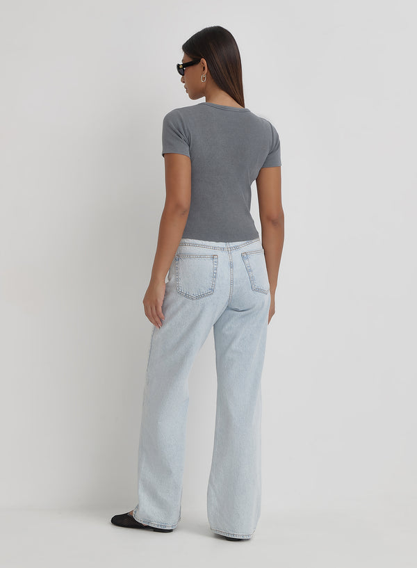 4th & Reckless Acid Wash Baby Tee- Kassi