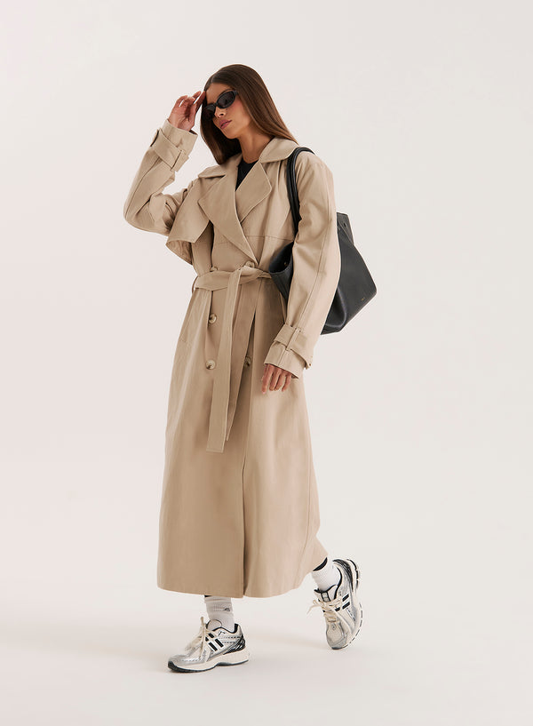 4th & Reckless Beige Belted Trench Coat- Tabi