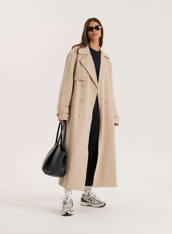 4th & Reckless Beige Belted Trench Coat- Tabi