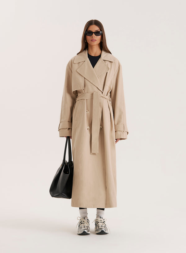 4th & reckless Beige Belted Trench Coat- Tabi