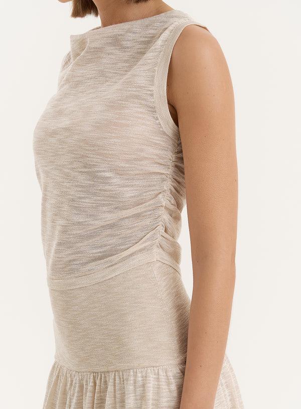 4th & Reckless Beige Cropped Sleeveless Top- Nikki