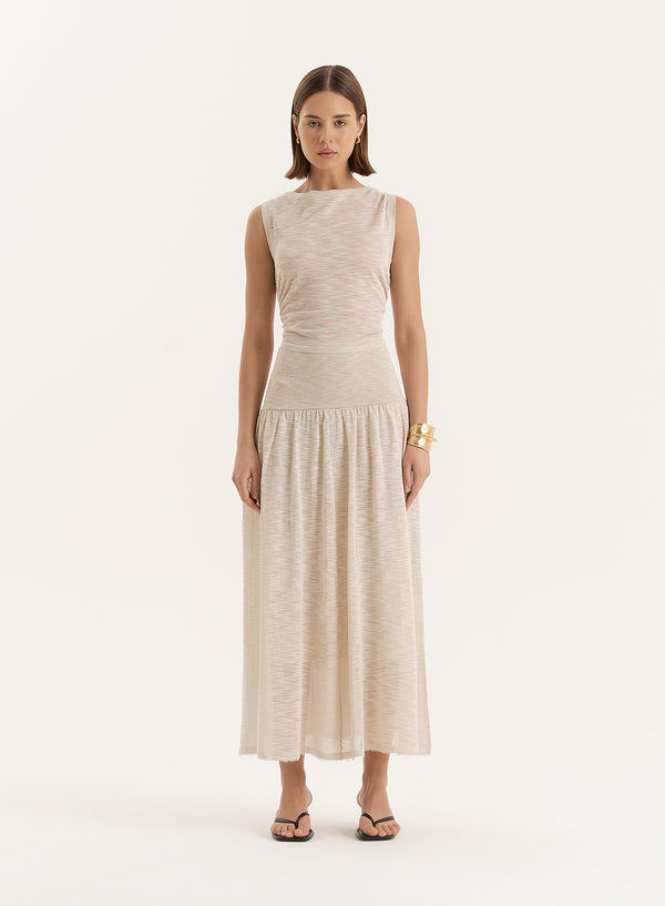 4th & reckless Beige Drop Waist Maxi Skirt- Nikki