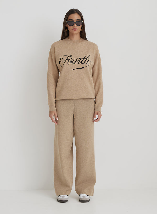 4th & Reckless Beige Knitted Fourth Jumper- Avery