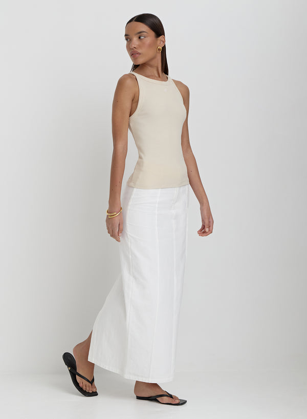 4th & Reckless Beige Ribbed 4th Racer Vest- Rhea