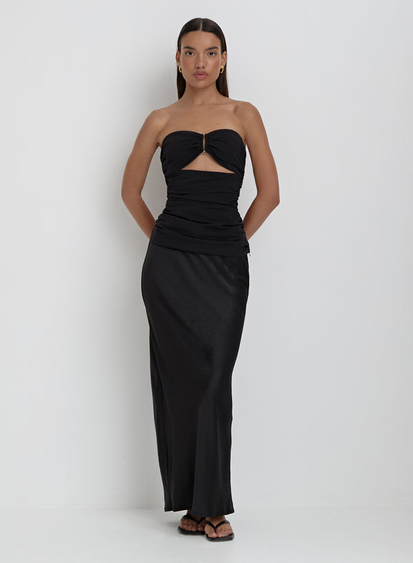 4th & Reckless Black Bandeau Cut Out Detail Top- Indi