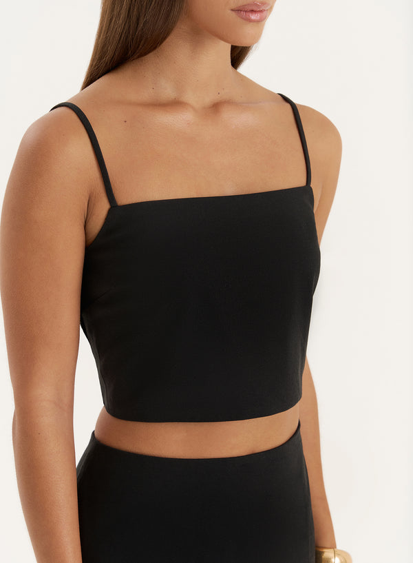 4th & Reckless Black Cami Crop Top- Lucian