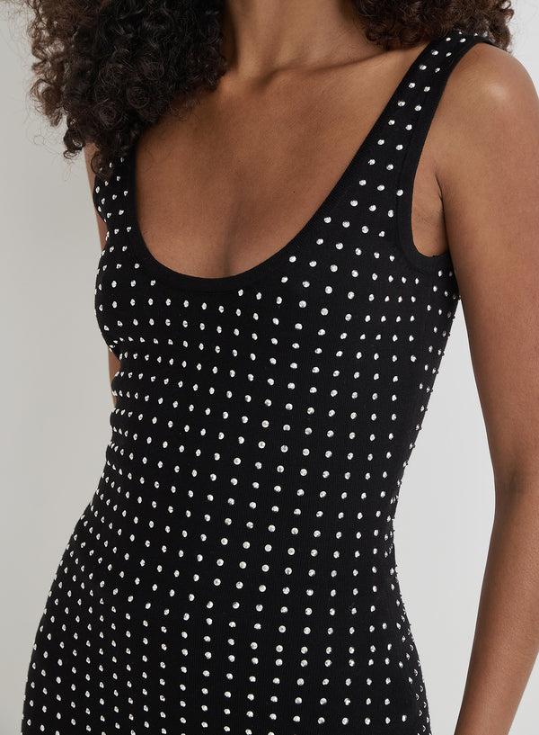 4th & Reckless Black Embellished Mini Dress- Tallie