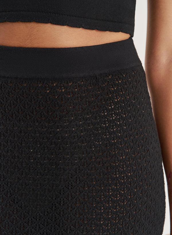 4th & Reckless Black Knitted Maxi Skirt- Romi