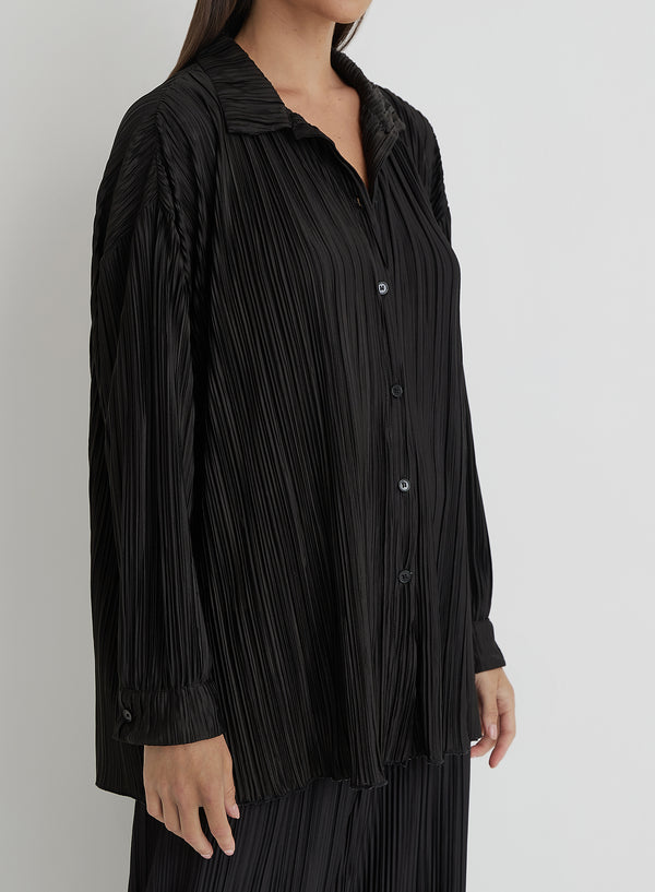 4th & Reckless Black Plisse Shirt - Palais