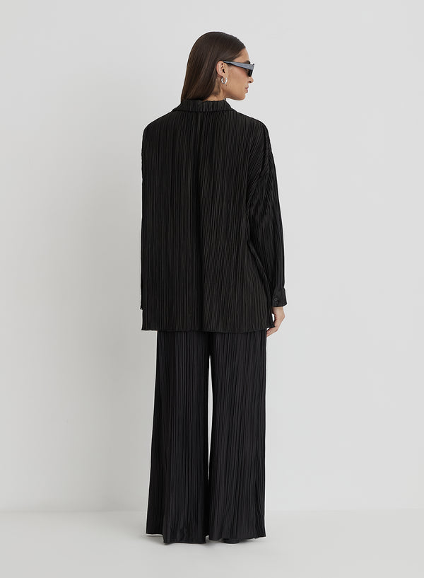 4th & Reckless Black Plisse Shirt - Palais