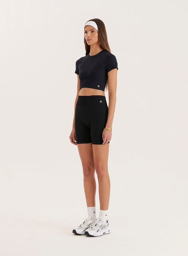 4th & Reckless Black Seamless Gym Crop Top- Brogan