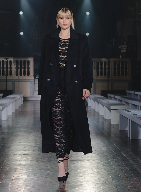 4th & Reckless Black Short Sleeve Lace Top- Olga