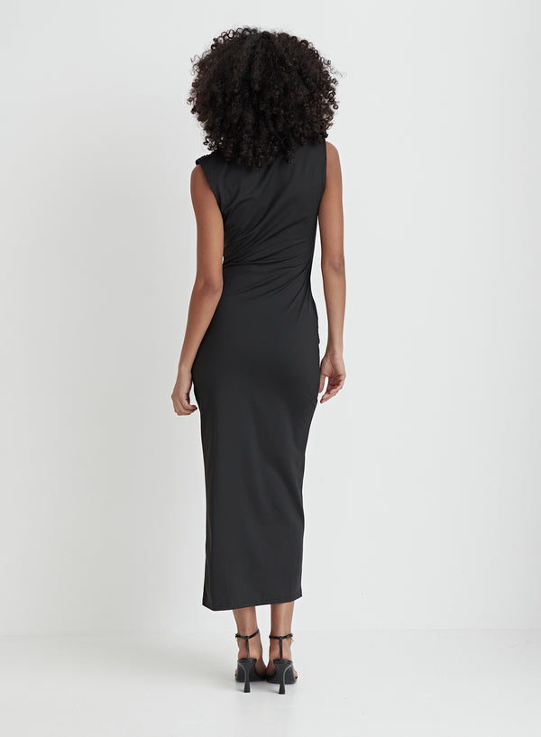 4th & Reckless Black Side Split Midaxi Dress – Verity