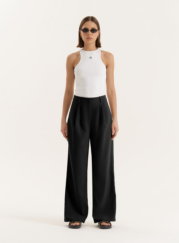 4th & reckless Black Tailored Wide Leg Trouser- Reese