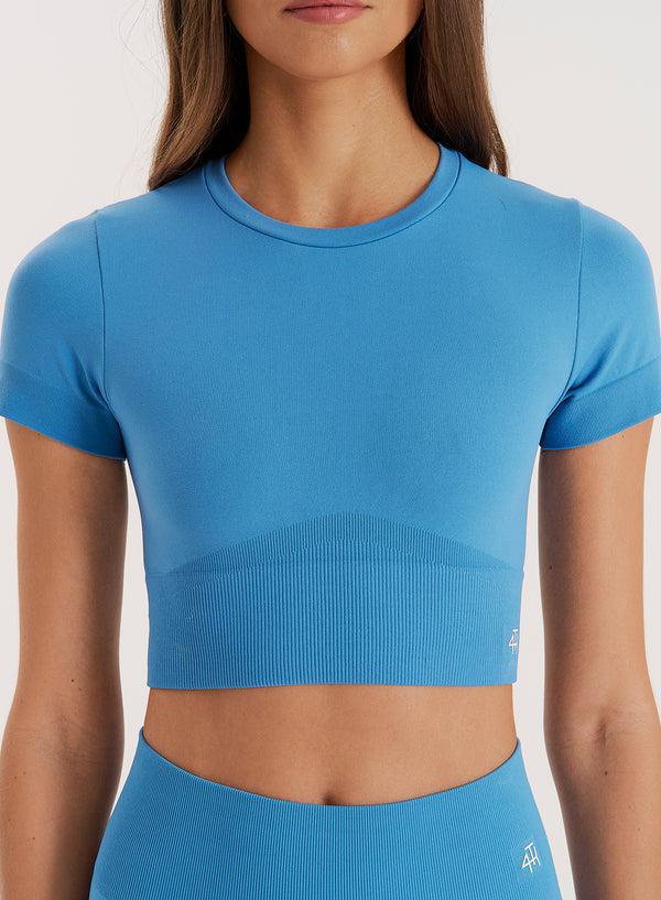 4th & Reckless Blue Seamless Gym Crop Top- Brogan