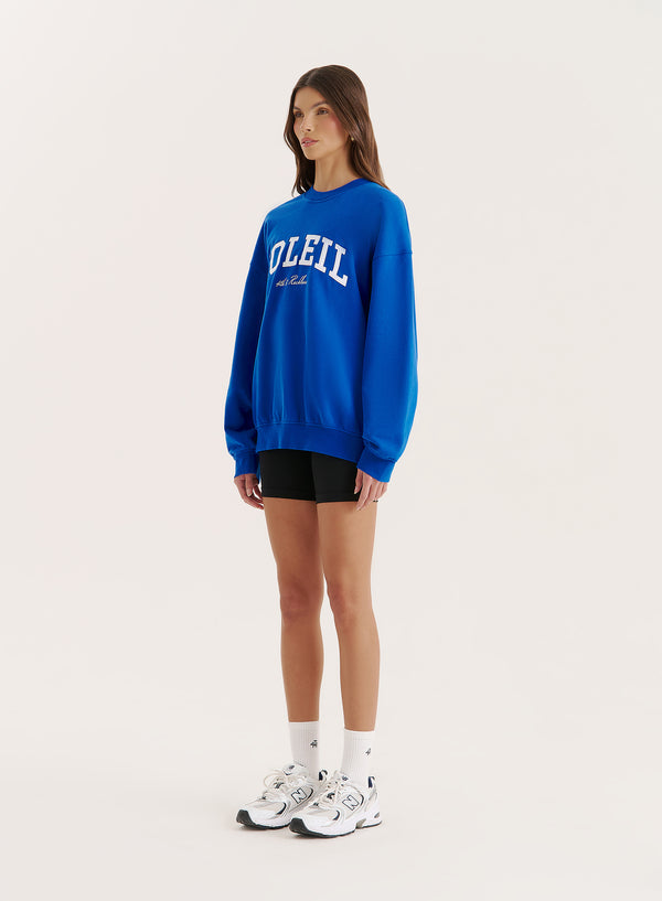 4th & Reckless Blue Soleil Slogan Sweatshirt- Ariana