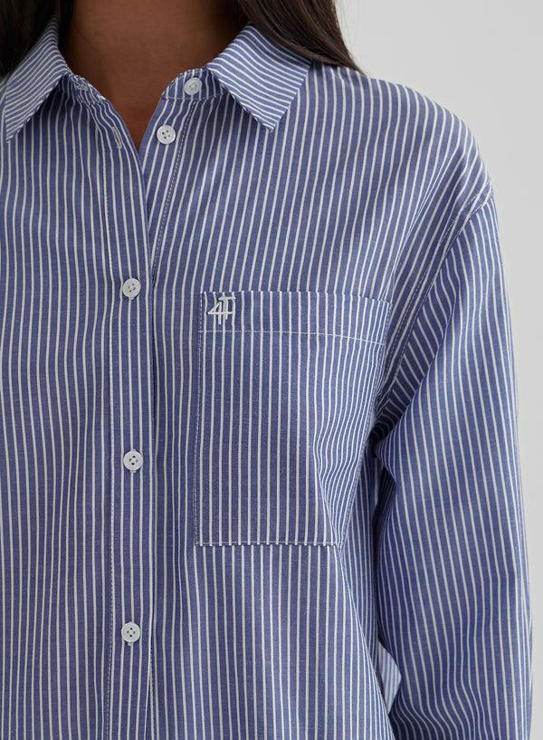 4th & Reckless Blue Stripe Shirt – Haleema