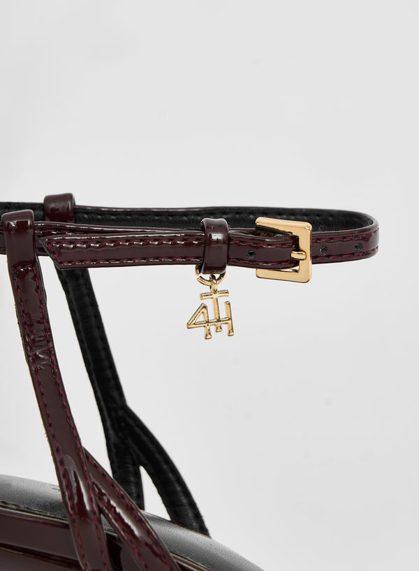 4th & Reckless Burgundy Buckle Heeled Sandal- Chicago