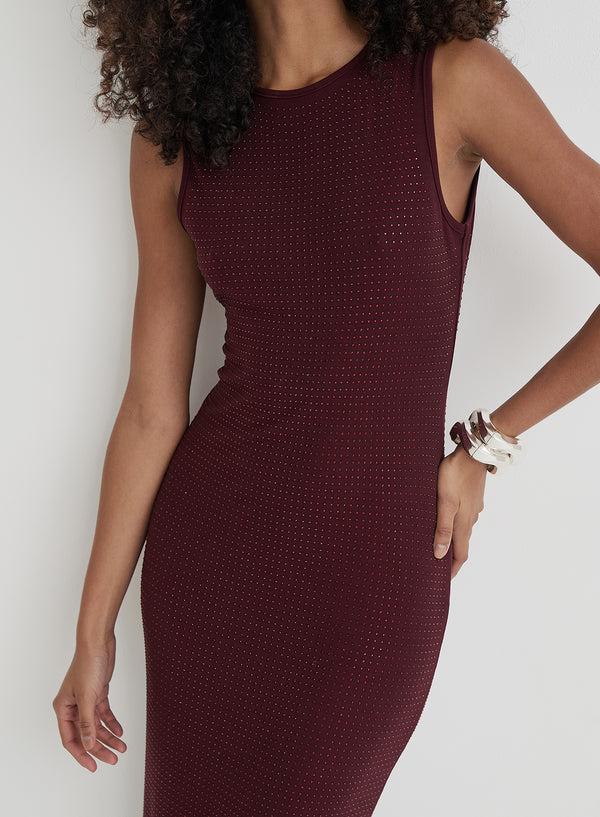 4th & Reckless Burgundy Embellished Maxi Dress- Jaden