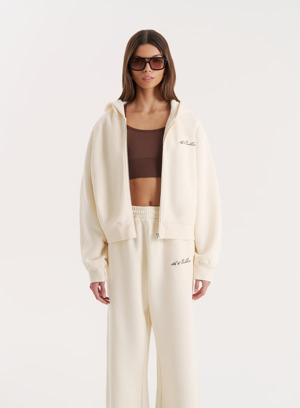4th & reckless Buttercream Branded Zip Hoodie- Nila