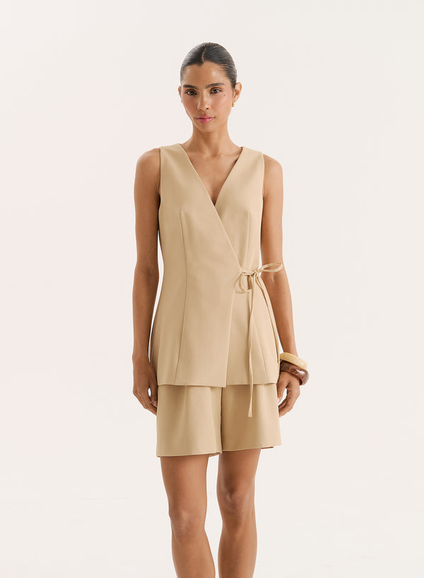 4th & Reckless Camel Tailored Bermuda Shorts- Bridget