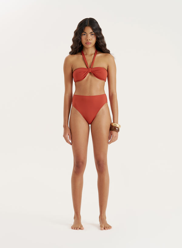 4th & reckless Coral High Waisted Bikini Bottom- Gia