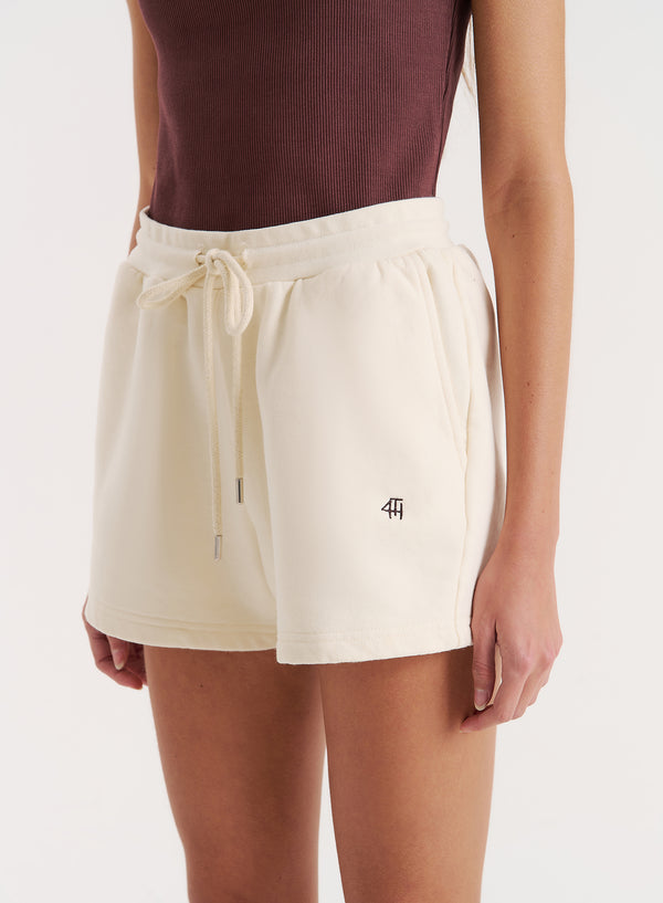 4th & Reckless Cream 4th Branded Shorts- Chai