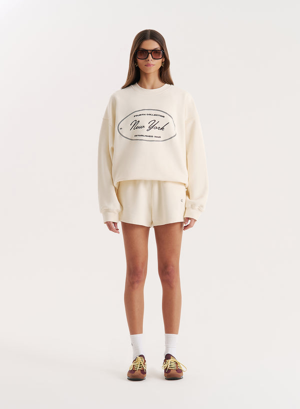 4th & Reckless Cream 4th Branded Shorts- Chai