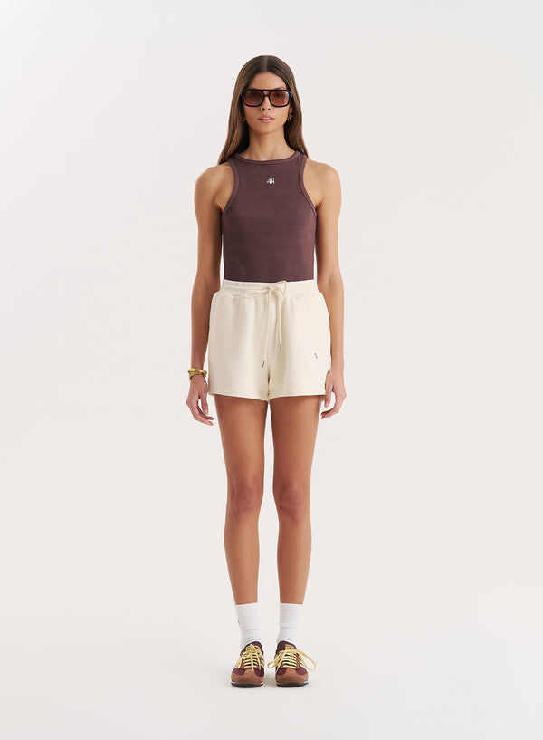 4th & reckless Cream 4th Branded Shorts- Chai