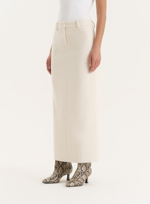 4th & Reckless Cream Column Maxi Skirt- Shelly