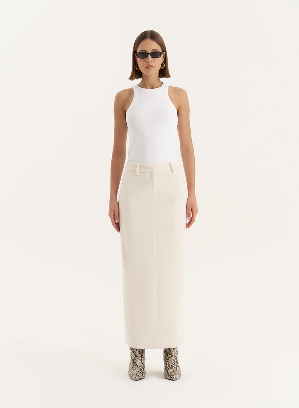 4th & reckless Cream Column Maxi Skirt- Shelly