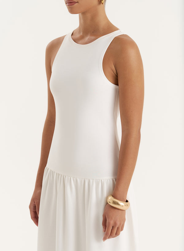 4th & Reckless Cream Jersey Drop Waist Dress- Shannon