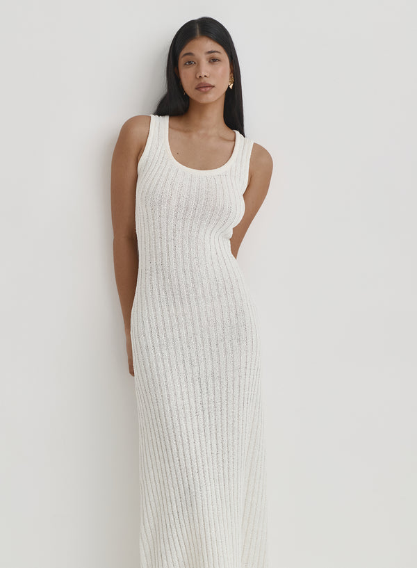 4th & Reckless Cream Knit Maxi Dress- Cadie