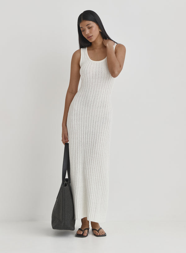 4th & reckless Cream Knit Maxi Dress- Cadie
