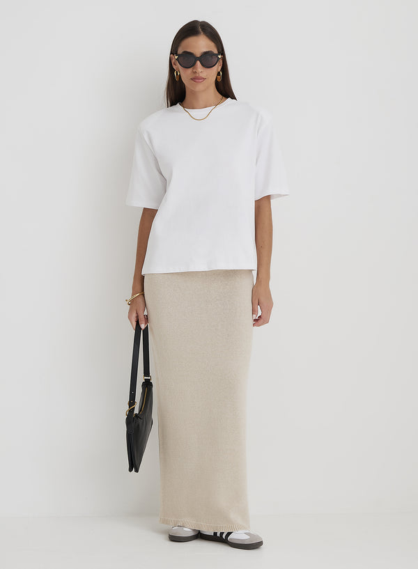 4th & Reckless Cream Knit Maxi Skirt- Rico