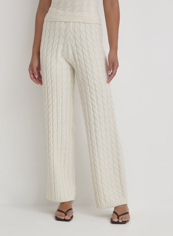 4th & Reckless Cream Knitted Trouser- Janina