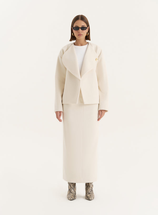 4th & Reckless Cream Oversized Lapel Jacket- Shelly