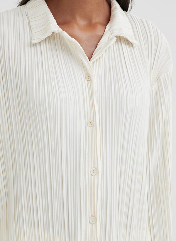 4th & Reckless Cream Plisse Shirt - Palais