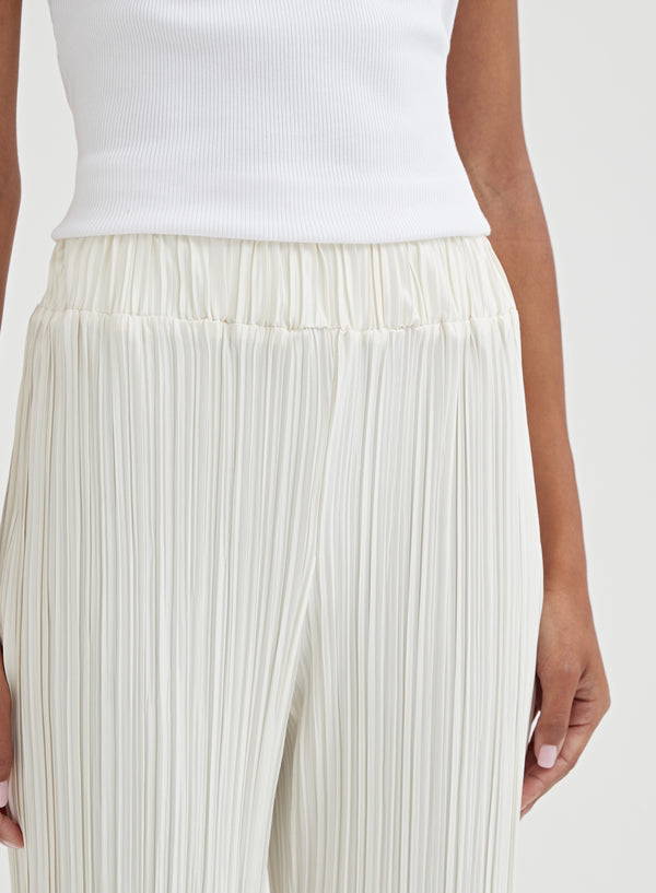 4th & Reckless Cream Plisse Trousers - Palais