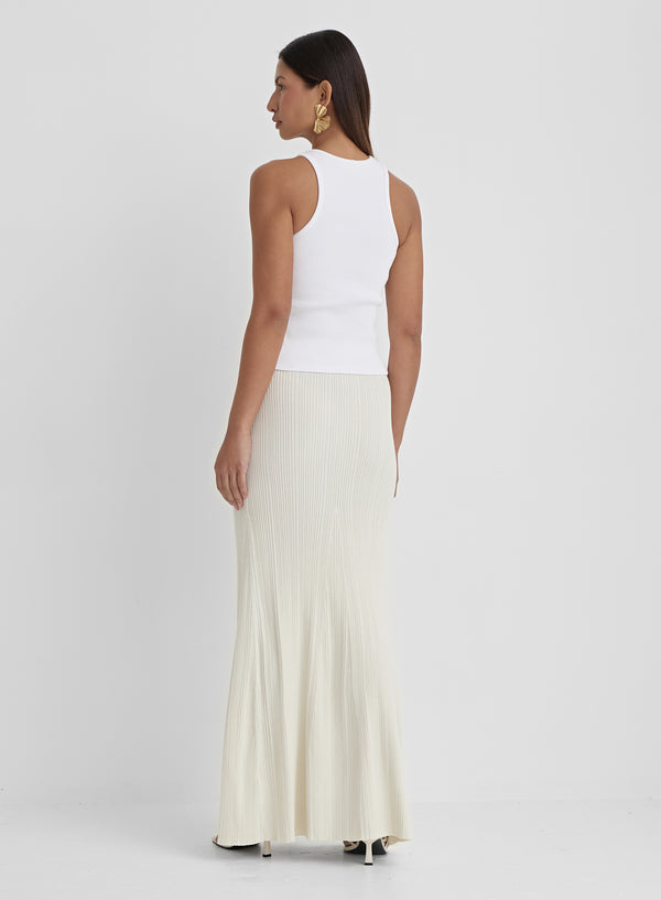 4th & Reckless Cream Rib Knit Maxi Skirt- Kerin