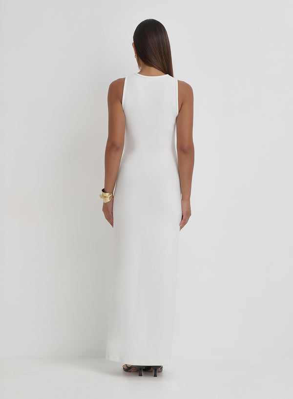 4th & Reckless Cream Tie Front Maxi Dress- Adanna
