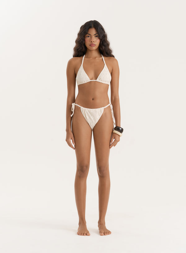 4th & reckless Cream Tie Side Bikini Bottom- Jojo