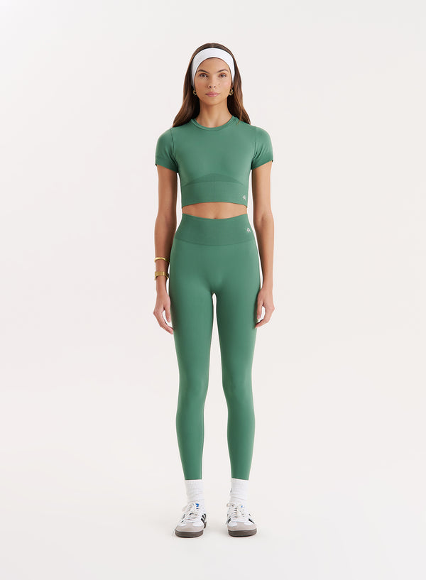 4th & Reckless Green Seamless Gym Crop Top- Brogan