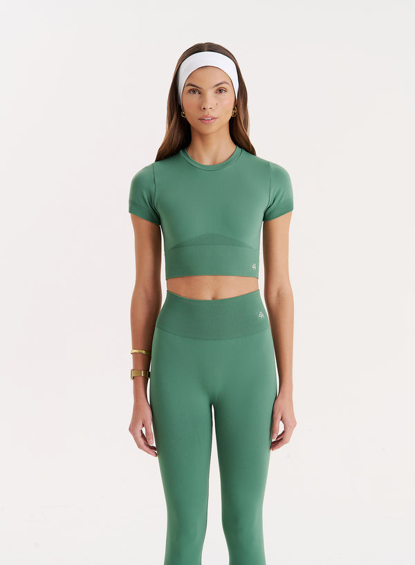 4th & reckless Green Seamless Gym Crop Top- Brogan