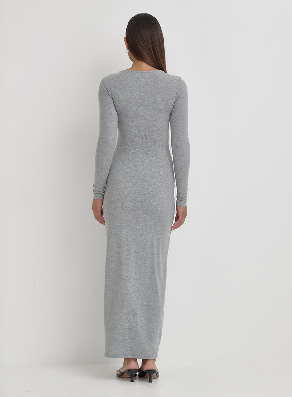 4th & Reckless Grey Bust Detail Maxi Dress- Zofia