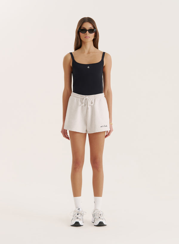 4th & Reckless Grey Embroidered Branded Short- Clover
