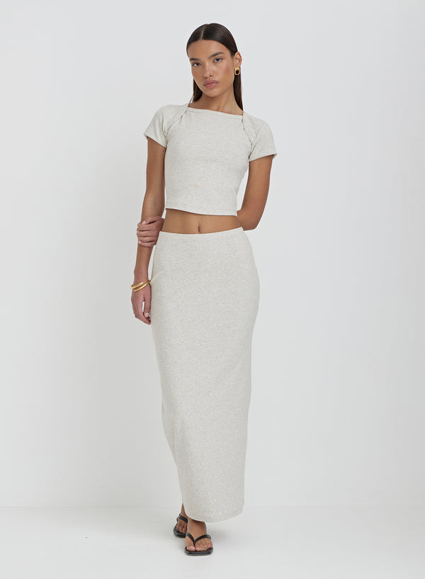 4th & reckless Grey Jersey Bodycon Maxi Skirt- Tillie