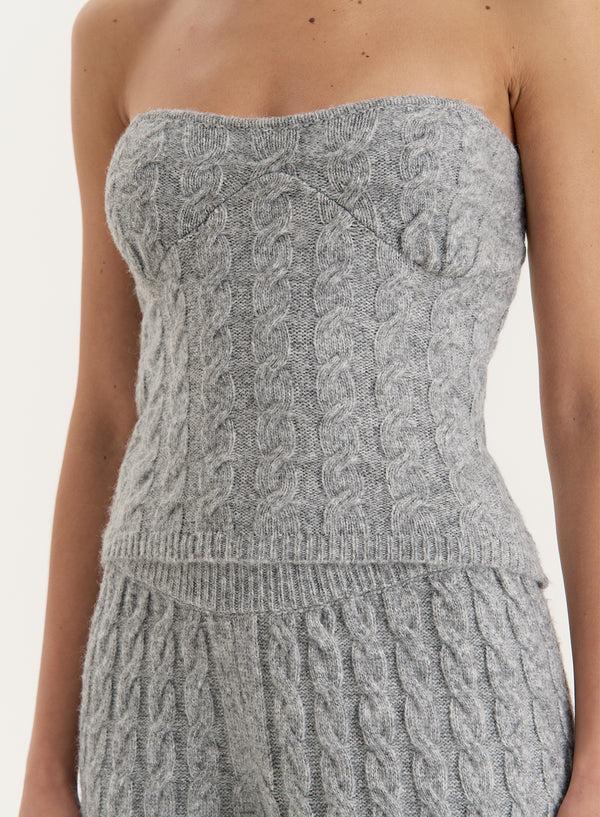 4th & Reckless Grey Knitted Corset- Janina