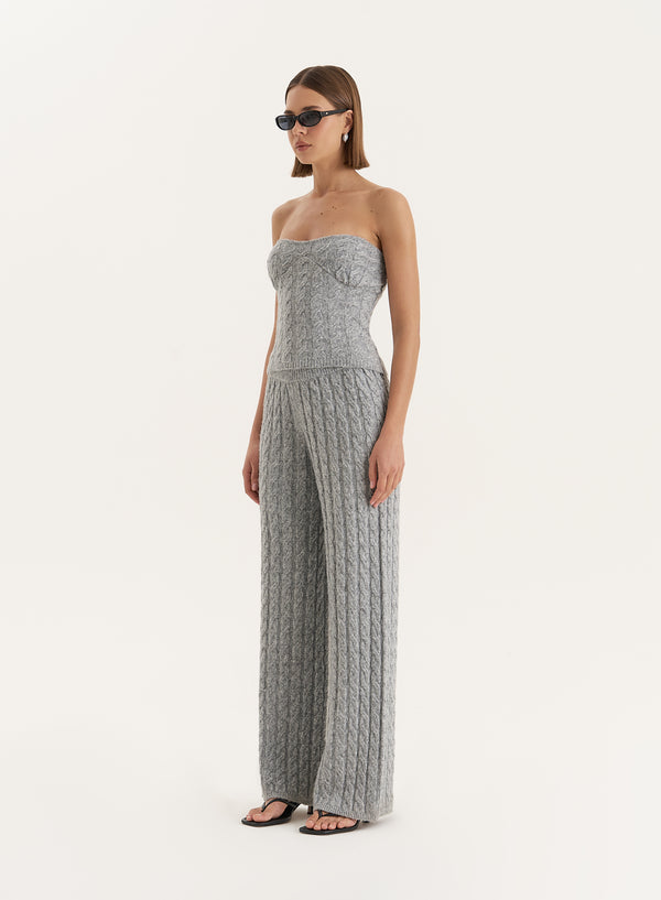 4th & Reckless Grey Knitted Corset- Janina