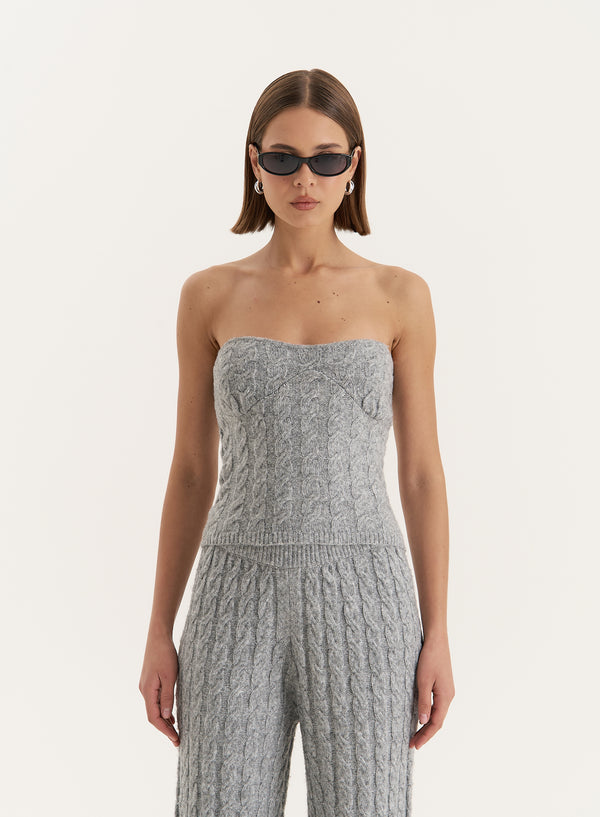 4th & reckless Grey Knitted Corset- Janina